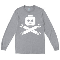 Heather Grey block face pirate Long Sleeve Tee - artisFamous