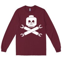 Burgundy block face pirate Long Sleeve Tee - artisFamous