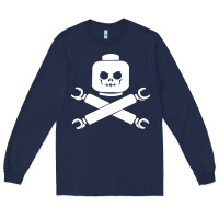 Navy block face pirate Long Sleeve Tee - artisFamous