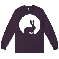 Plum bunny and full moon funny Long Sleeve Tee - artisFamous
