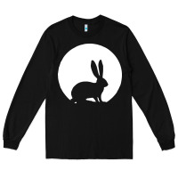 Black bunny and full moon funny Long Sleeve Tee - artisFamous