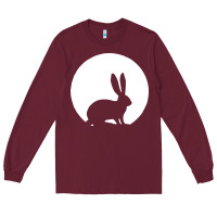 Burgundy bunny and full moon funny Long Sleeve Tee - artisFamous