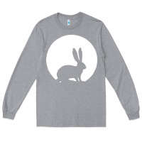 Heather Grey bunny and full moon funny Long Sleeve Tee - artisFamous