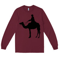 Burgundy camel rider Long Sleeve Tee - artisFamous