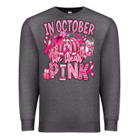 Charcoal Heather in october we wear pink american football Premium Sweatshirt - RanaPortraitStore