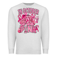 Oatmeal Heather in october we wear pink american football Premium Sweatshirt - RanaPortraitStore