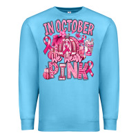 Ocean Blue in october we wear pink american football Premium Sweatshirt - RanaPortraitStore