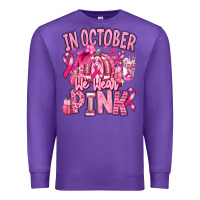 Purple in october we wear pink american football Premium Sweatshirt - RanaPortraitStore