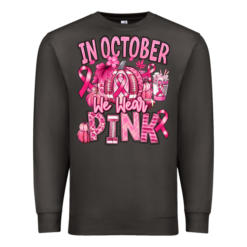 In October We Wear Pink American Football Premium Sweatshirt by RanaPortraitStore | Teevron