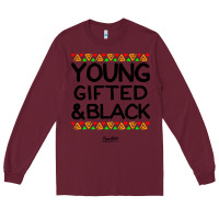 Burgundy young gifted and black african american men Long Sleeve Tee - artisFamous