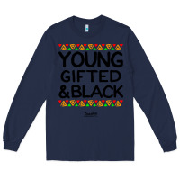 Navy young gifted and black african american men Long Sleeve Tee - artisFamous
