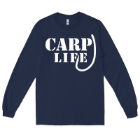 Navy carp life funny fish fishing Long Sleeve Tee - artisFamous