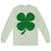Distressed Green Four Leaf Clover Long Sleeve Tee | Teevron