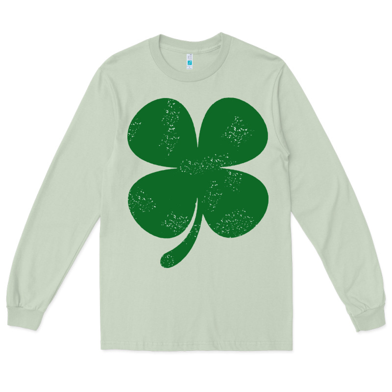 Distressed Green Four Leaf Clover Long Sleeve Tee by artisFamous | Teevron