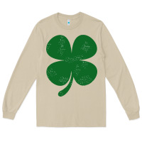 Mushroom distressed green four leaf clover Long Sleeve Tee - artisFamous