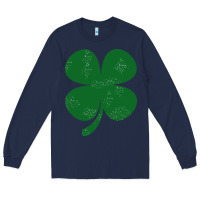 Navy distressed green four leaf clover Long Sleeve Tee - artisFamous