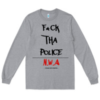 Heather Grey fck tha police Long Sleeve Tee - artisFamous