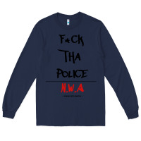 Navy fck tha police Long Sleeve Tee - artisFamous