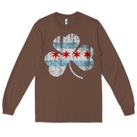 Chestnut irish chicago flag shamrock Long Sleeve Tee - artisFamous