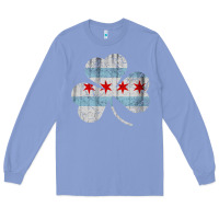 Colony Blue irish chicago flag shamrock Long Sleeve Tee - artisFamous