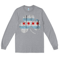 Heather Grey irish chicago flag shamrock Long Sleeve Tee - artisFamous