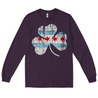 Plum irish chicago flag shamrock Long Sleeve Tee - artisFamous
