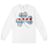 White irish chicago flag shamrock Long Sleeve Tee - artisFamous