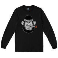 Black Monkey Smoking Long Sleeve Tee - artisFamous