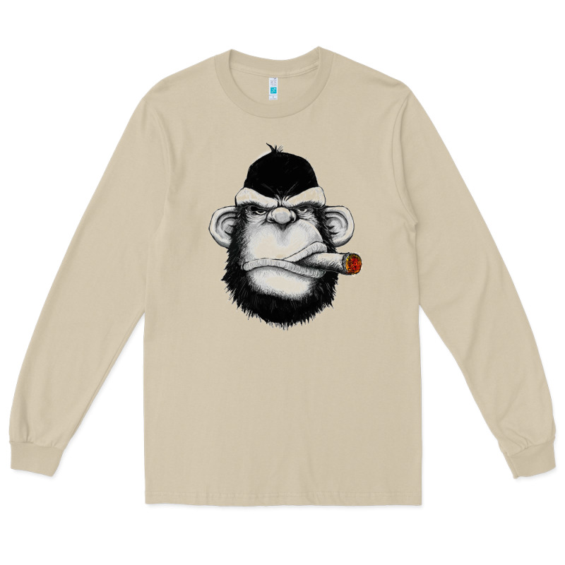 Monkey Smoking Long Sleeve Tee by artisFamous | Teevron