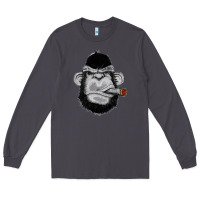 Smoke Monkey Smoking Long Sleeve Tee - artisFamous