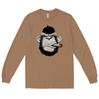 Toasted Coconut Monkey Smoking Long Sleeve Tee - artisFamous