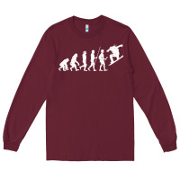 Burgundy Snowboarding Evolution | Snowboard Mountain Winter Long Sleeve Tee - artisFamous