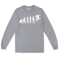 Heather Grey Snowboarding Evolution | Snowboard Mountain Winter Long Sleeve Tee - artisFamous