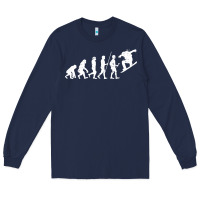Navy Snowboarding Evolution | Snowboard Mountain Winter Long Sleeve Tee - artisFamous