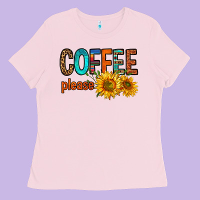 Coffee Please Western Doodle Letters Ladies Tee Designed By Fadigitalartstudio