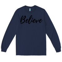 Navy believe Long Sleeve Tee - artisFamous