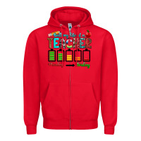 Red battery life of a teacher monday friday Zipper Hoodie - RanaPortraitStore