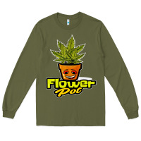 Army Green flower pot funny weed Long Sleeve Tee - artisFamous