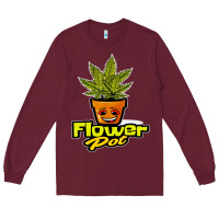Burgundy flower pot funny weed Long Sleeve Tee - artisFamous