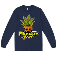 Navy flower pot funny weed Long Sleeve Tee - artisFamous