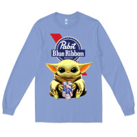 Colony Blue Baby Yoda Hugs Pabst Blue Ribbon Beer Long Sleeve Tee - artisFamous