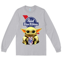 Moon Dust Baby Yoda Hugs Pabst Blue Ribbon Beer Long Sleeve Tee - artisFamous