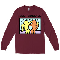 Burgundy best buddies Long Sleeve Tee - artisFamous