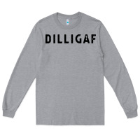 Heather Grey dilligaf do i look like  sarcastic humor Long Sleeve Tee - artisFamous