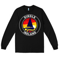 Black dingle ireland vintage sailboat 70s retro sunset Long Sleeve Tee - artisFamous