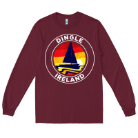 Burgundy dingle ireland vintage sailboat 70s retro sunset Long Sleeve Tee - artisFamous