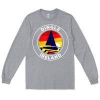 Heather Grey dingle ireland vintage sailboat 70s retro sunset Long Sleeve Tee - artisFamous