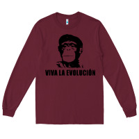 Burgundy viva la evolucion Long Sleeve Tee - artisFamous