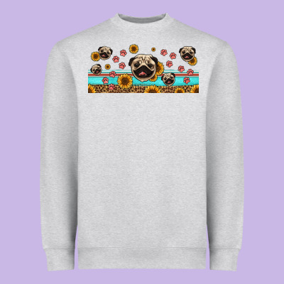 Western Pug Dogs Heavyweight Sweatshirt Designed By Jasminsmagicworld