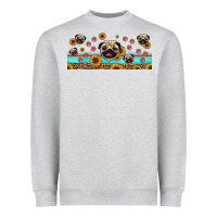Heather Grey western pug dogs Heavyweight Sweatshirt - Jasminsmagicworld
